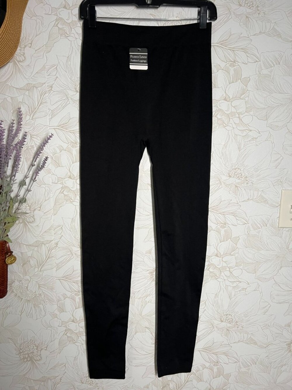 Fleece Lined Black Fashion Leggings L/XL - Warm & Stretchy Winter Wear